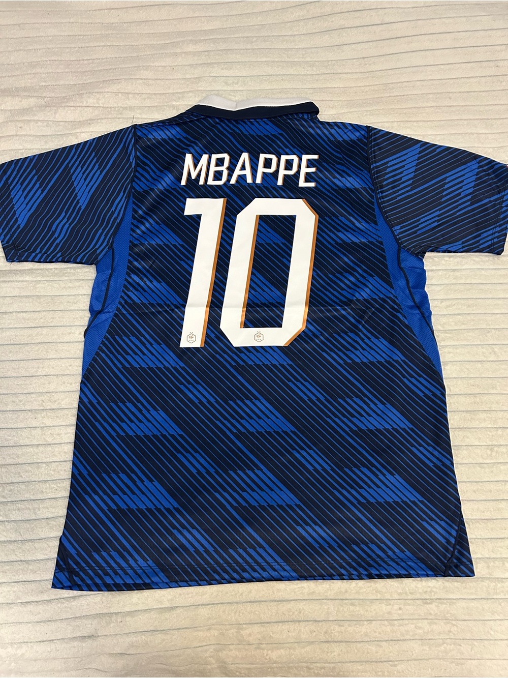 Nike Blue France #10 Soccer Jersey with White Collar